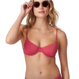 Andie NWT The Bermuda Flattering Scoop Neck Full Bust Support Top Cherry Red XS